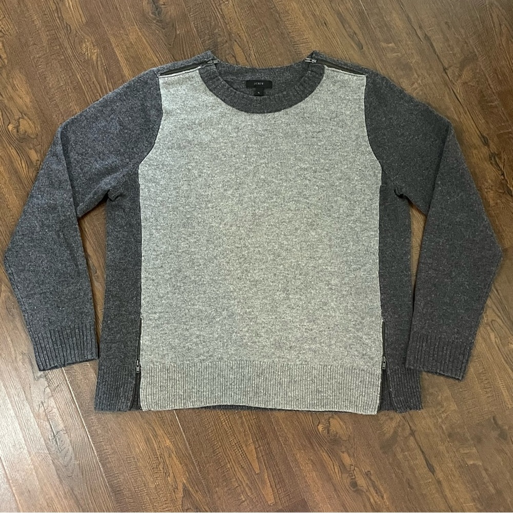 J. Crew Wool Zip Shoulder Sweater